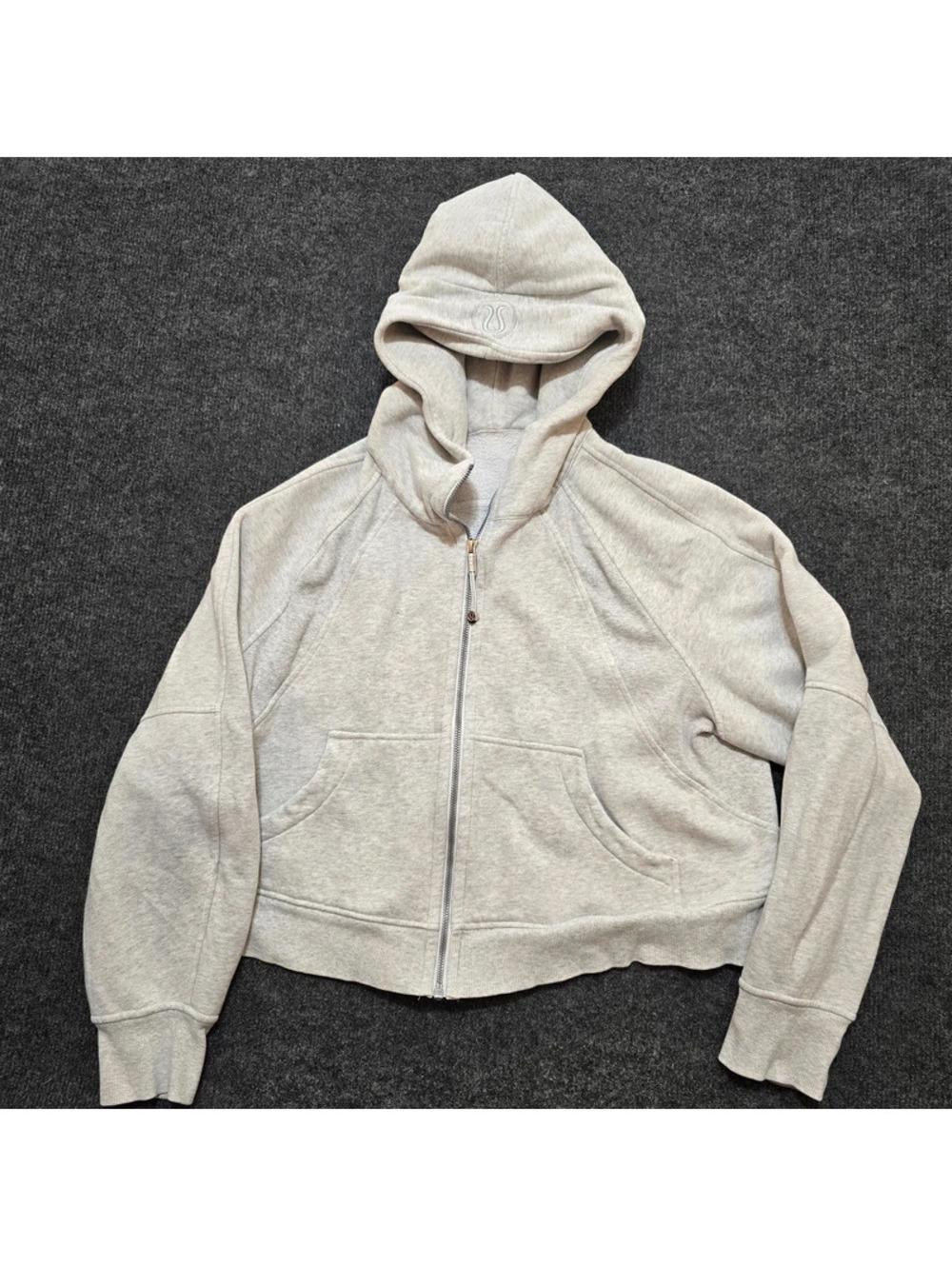 Lululemon Scuba Full-Zip Cropped Hoodie Heathered Core Ultra Light Grey